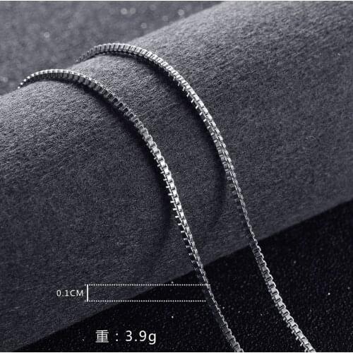 10pcs/lot fashion 1MM Box chain 925 Sterling Silver necklace for women Men 16-24inch wedding party jewelry Christmas gift