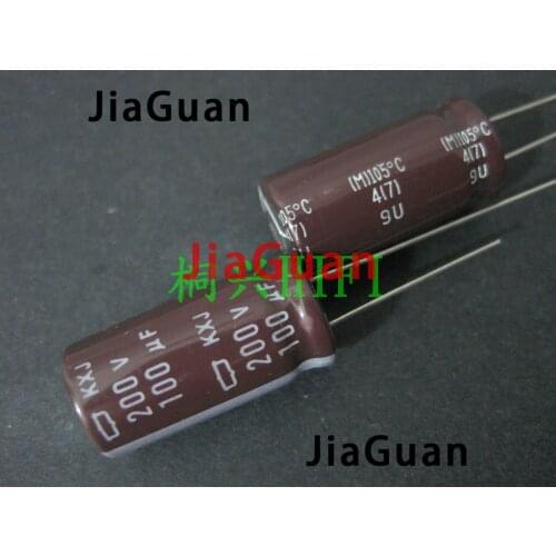 10pcs NEW NIPPON KXJ 200v100uf 12.5x25MM NCC electrolytic Capacitor 100UF 200V CHEMI-CON 100uf/200v kxj
