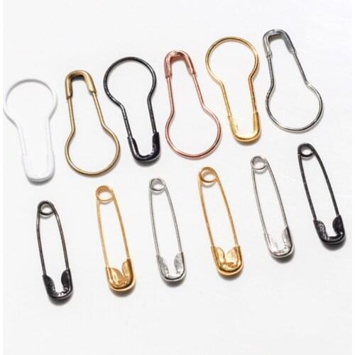 100Pcs Metal Pins Calabash Gourd Pear Shape Safety Metal Clips Knitting Stitch Marker Tag Hangtag Pins Fastener Craft DIY