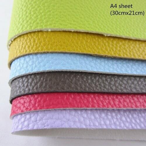 6pcs A4 sheet PU Artificial Leather lychee synthetic leather fabric leather faux leather fabric for sewing DIY CN261