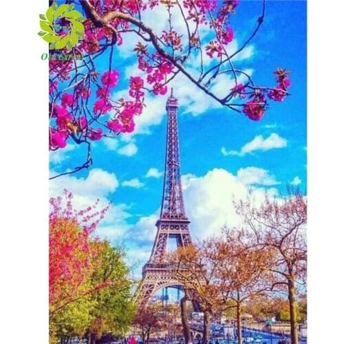 Old Street Home DIY Diamond Painting Cross Stitch Kit Cartoon Tower Diamond Embroidery Mosaic Home Festival Decoration