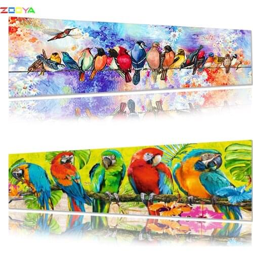 Full Drill 5D Diy Diamond Embroidery Cartoon Color Bird Diamond Painting Animal Rhinestone Mosaic Home Decoration Picture Lx120