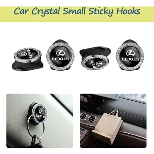 ABS Car Small Crystal Hook Trim Stickers Storage For Lexus Ct200h Fsport GS GX LX LC NX RX RC SC UX GX460 ISF LFA RCF LX47 RC350