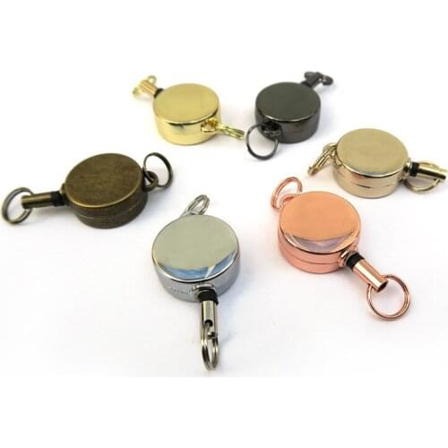 Free shipping 1000pcs/lot customized logo badge reel; promotional retractable metal badge holder; belt clip BR2