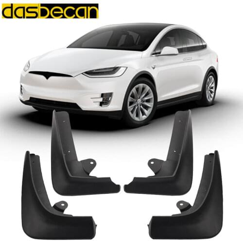 Dasbecan Mudguard 4pcs Mud Flaps Front/Rear Splash Guards Car Flares Fender For Tesla Model X 2015-2019 2016 2017 2018