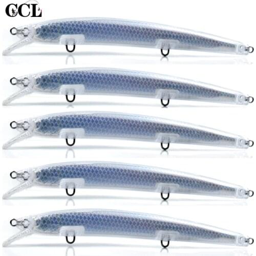 CCLTBA Hard Plastic Unpainted Jerkbait Lures DIY Blank Minnow Fishing Lures Unpainted Wobbler Fishing Tackle