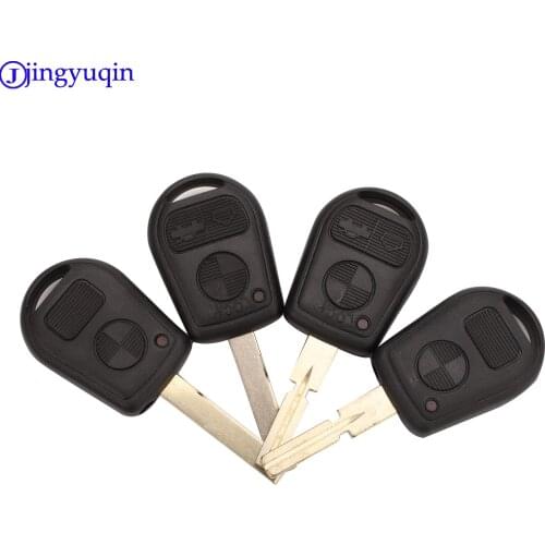 Jingyuqin 10P 2 Buttons Car Key Case Shell Cover Remote Blank Key Replacement For BMW E31 E32 E34 E36 E38 E39 E46 Z3