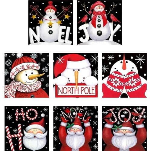 DIY Christmas Snowman 5D Diamond Painting Full Round Drill Santa Claus Diamond Embroidery Christmas Gift Hanging Painting 30x30