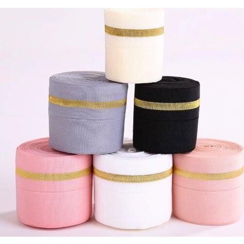 Elastic Band 4cm Gold and Silver Onion Silk Folding Elastic Banding Belt Spandex Band Dress Lace Trim Sewing Accessories 1meter