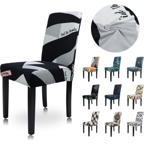 Spandex Elastic Printing Dining Chair Slipcover Modern Removable Anti-dirty Kitchen Seat Case Stretch Chair Cover for Banquet