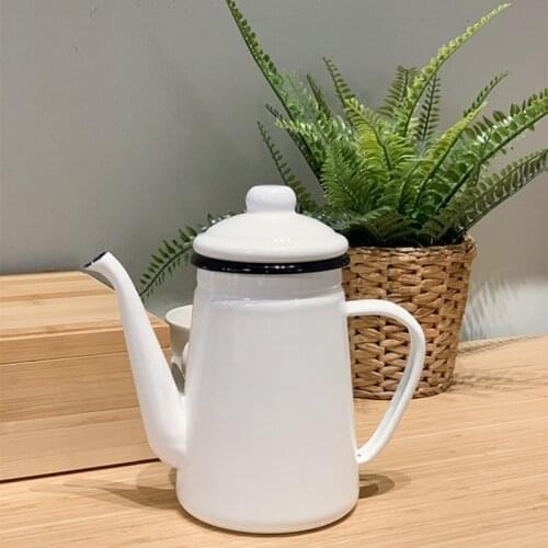 Enamel coffee teapot handmade thickening surface oil pot lead quality kitchen tools dinnerware easy use healthy pot