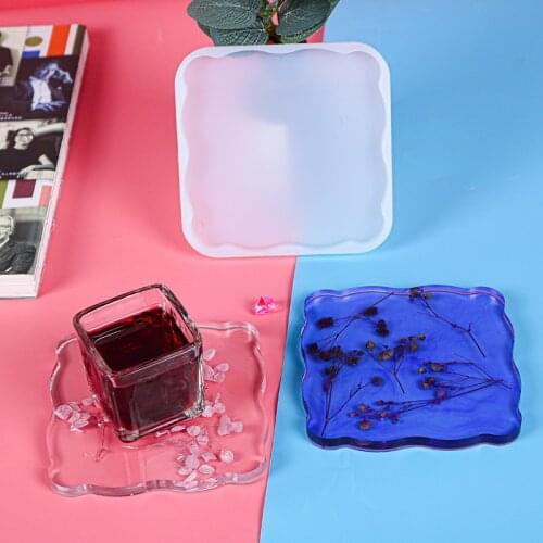 DIY Epoxy Coaster Molds for Resin Casting Square Rhombus Shape Handmade Silicone Coaster Mold Crafts