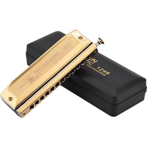 Swan Chromatic Professional 1248 Harmonica 12 Hole 48 Tone Mouth Organ Key of C Harp ABS Comb Brass Reeds Musical Instruments
