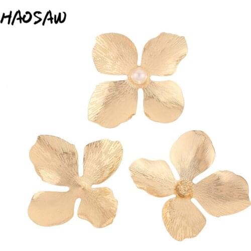 HAOSAW Choose 6Pcs/Lot Flower Charm/Cooper Charm/Earring Accessories/Charm Jewelry/Handmade DIY Charms