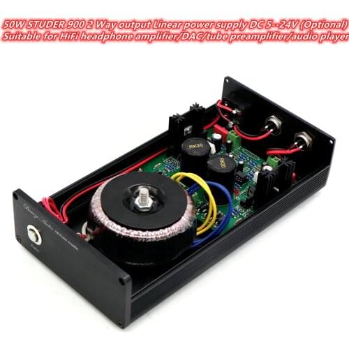 50W STUDER 900 2 Way output High precision Linear power supply DC 5--24V (Optional) for headphone tube preamplifier/ DAC