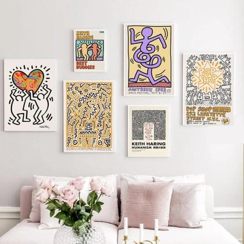 Keith Art Exhibition Poster Pisa Abstract Print Vintage Pop Canvas Painting Gallery Wall Art Pictures Home Decor For Living Room