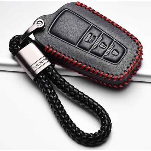 Top Layer Leather Car Key Cover Key case For Toyota Camry Prado 2017 2018 CHR Prius Corolla RAV4 camry 2018 se Remote Key Shell