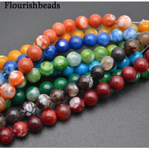 1 Strand Various Bright Color Natural Stone Round Beads 6mm 8mm 10mm DIY Loose Beads for Jewelry Making