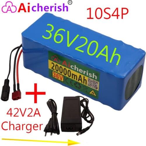 Lithium Ion 18650 Battery Pack 36V Battery 20Ah 20000mAh Electric Bicycle 1000W 10S4P For E-fiets Scooter With BMS+42V Charger
