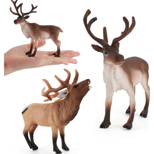 NEW Simulation Animal Model Figure Girls Boys Children Toys Cute Solid Reindeer Car Ornaments Kids Toy Learning Education Gift