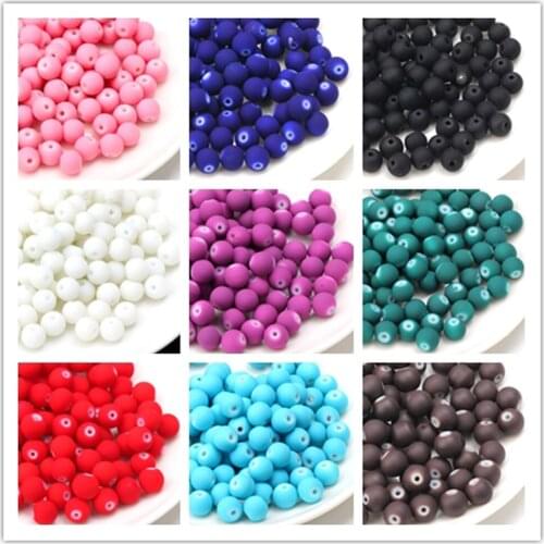 6/8/10mm Charm Matte Glass Beads Candy Color Rubber Neon Jewelry Making DIY Necklace/Bracelet/Earrings The Best Gift
