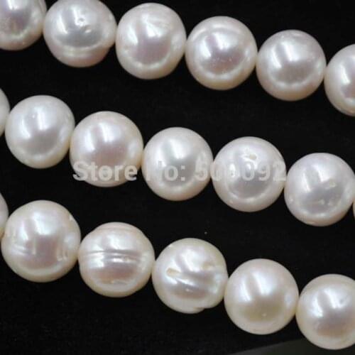 Wholesale 11.5-13mm white freshwater pearl strands free shipping