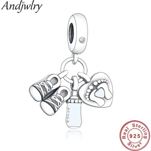 Fit Original Pandora Charms Bracelet Real 925 Sterling Silver My Little Baby Dangle Charms Beads For Making Berloque 925 Silver