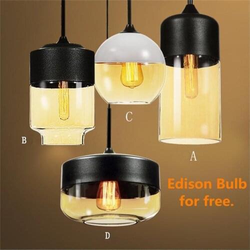 American Minimalist Pendant Lights Restaurant Bar Hanging Lamp Home Pendente Luminaire Suspendu E27 Lamparas de Techo Colgante