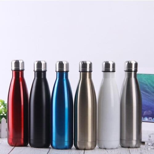 17oz Coke Water Bottle 9 Colors Bowling Sport Cup Stainless Steel Double Wall Thermos Mugs Leak Proof For Travel Outdoor