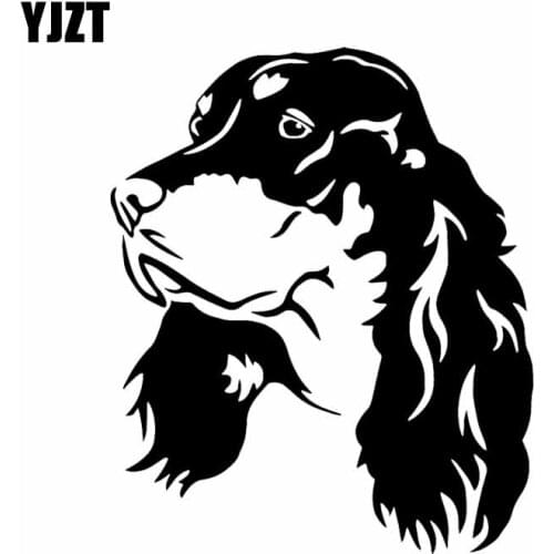 YJZT 13.7X16.4CM Intereting Animal Gordon Setter Dog Car Sticker Vinyl Decal Window Black/Silver C24-1348