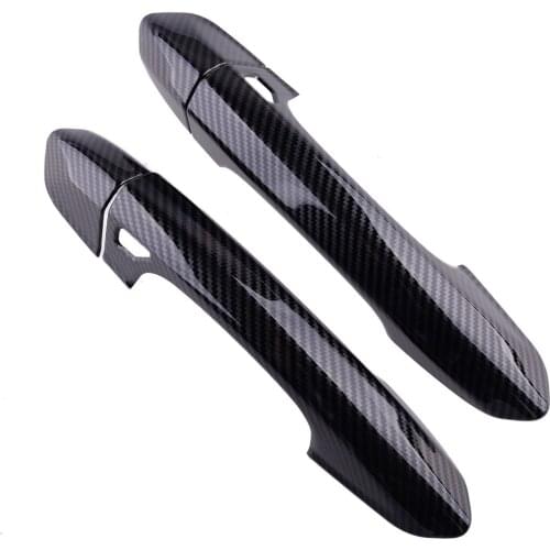 Car Exterior Front Door Handle Cover Trim Decor ABS Carbon Fiber Style Fit for Ford Mustang 2015 2016 2017 2018 2019 2020