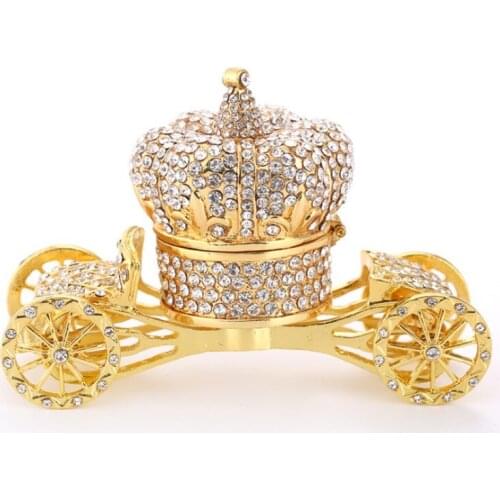 High Quality Home Decoration Accessories Diamond Crown Car European Luxury Diamond Crown Car Metal Crafts Wedding Decorations