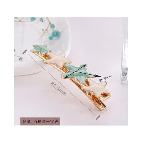 New fashion ice cream color oil painting texture dripping geometric broken hair edge clip duckbill clip
