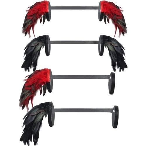 Women Garters Feather Shoulder Epaulet Harness Belts Gothic Victorian Feather Cape Shawl Scapular Epaulet Shrug Shoulder Wrap