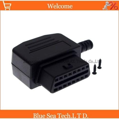 16 Pin OBD2 female plug connector plug(include screw etc.) for ECU OBD2 test,OBD plug,OBDII connector,Elbow type