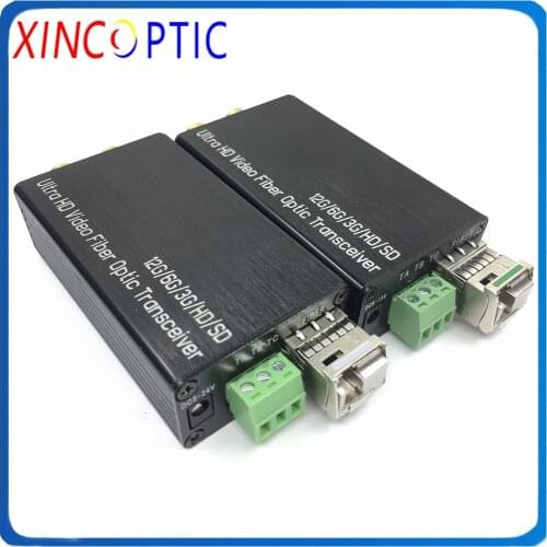 1Ch Mini Typ 12G SDI Fiber Converter With 1Ch Reverse Tally and Loopout/Loopback 20km SX LC SFP Broadcasting Fiber Transmission