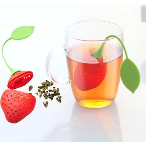 2021 Wind Creative Strawberry Tea Maker Tea Bag Silicone Tea Maker Tea Leak Filter Tea Set Accessories Tea Steeper Tea Strainer