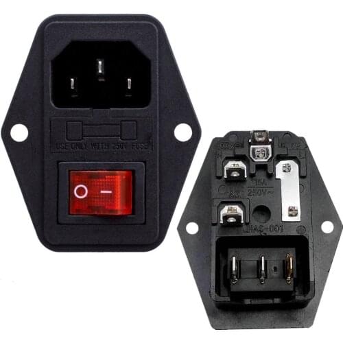 3 Pin On/Off LED Switch IEC320 Bartop Switch Interruptor Conector Maquina Arcade AC Power Connection