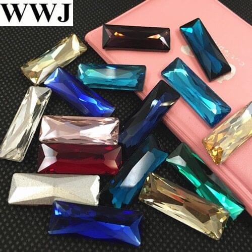 WWJ ALL colors All sizes 3x7mm 5x10mm 5x15mm 7x21mm 8x24mm 10x30mm Princess Baguette Fancy stone pointed back glass crystal