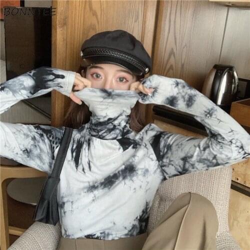 Blouses Women Spring Casual Turtleneck Korean Fashion Clothing Plus Size 3XL Slim Elastic Ins Thicker Design Harajuku Shirts BF