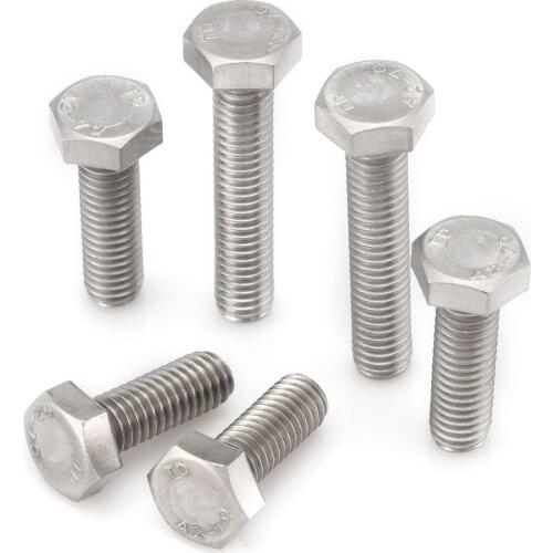 20pcs304 Stainless Steel M6*10/12/16/20/25/30/35/40/45/50/55/60/70/80mm Hex head Bolts Outer Hexagon Screw Metric Thread DIN933