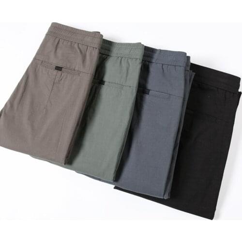 Business Casual Men Simple Solid color Straight Pants Stretch fabrics Korean fashion Street Skateboard Slim Joggers Trousers