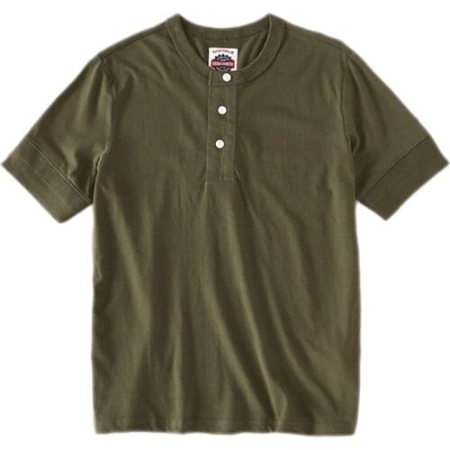 Japanese Harajuku Vintage Short Sleeve Henley Collar T Shirt for Men Urban Boys Streetwear Casual Henley Shirt Plus Size