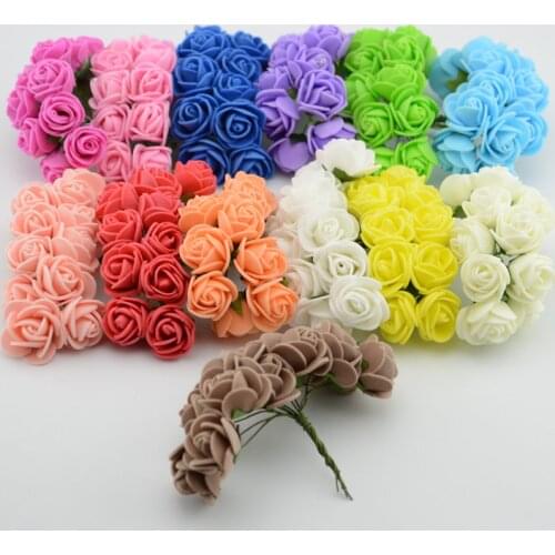 12pcs/lot Simulation Mini Rose Artificial flower foam flower diy flower ball garland headdress Wedding decoration Bridal Flowers