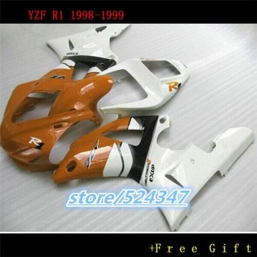 Nn-Custom motorcycle fairings kit for YZF R1 1998 1999 YZFR1 98 99 orange white body repair fairing parts for Yamaha