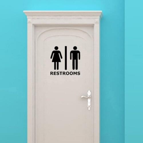 KUCADA Restroom Men and women Creative WC Toilet Sticker Bathroom Vinyl Art Home Decoration DIY Wall Sticker WP2487