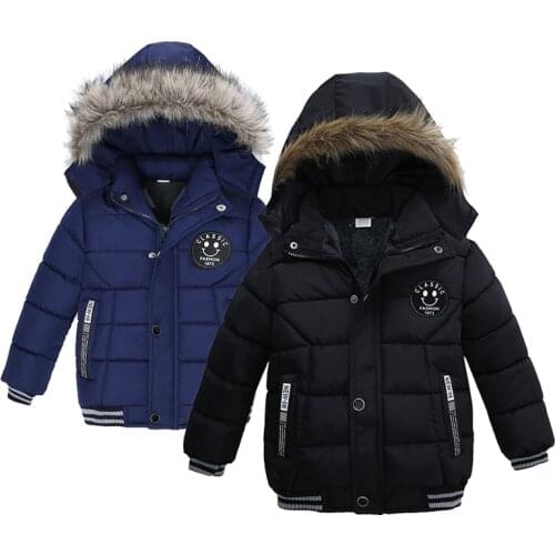 1 2 3 4 5 Years Autumn Winter Baby Boys Jacket Warm And Thick Handsome Outerwear Hooded Zipper Casual Christmas Coat Kid Clothes
