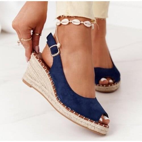 Summer Women Sandals Casual Open Toe Platform Sandals Buckle Wedge Chaussure Femme Mid Heel Sandals Shoes for Women 2021 NEW