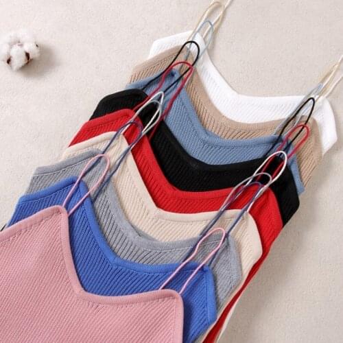 Summer Womens Sexy Camisole Tanks Slim Skinny Casual 2021 Tops Ladys Undershirt Solid Breathable Shoulder Vest For Female Crop