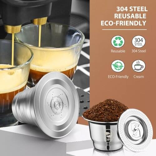 ICafilas Stianless Refillable Reusable For Nespresso Coffee Capsule Spoon with Clips Tamper For Nespresso L'Or Barista Machine